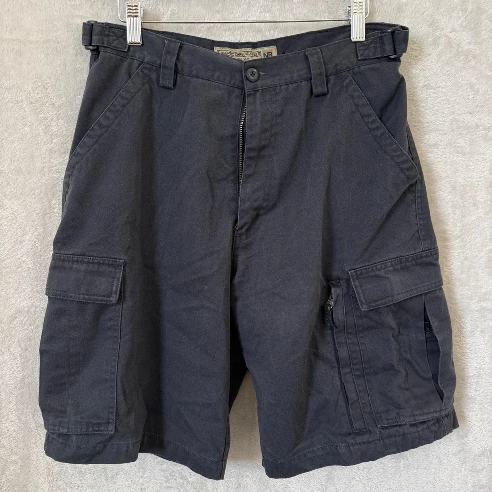 Authentic Cargo Supplies Mens Black Tactical Utility Cargo Shorts Size 30 waist